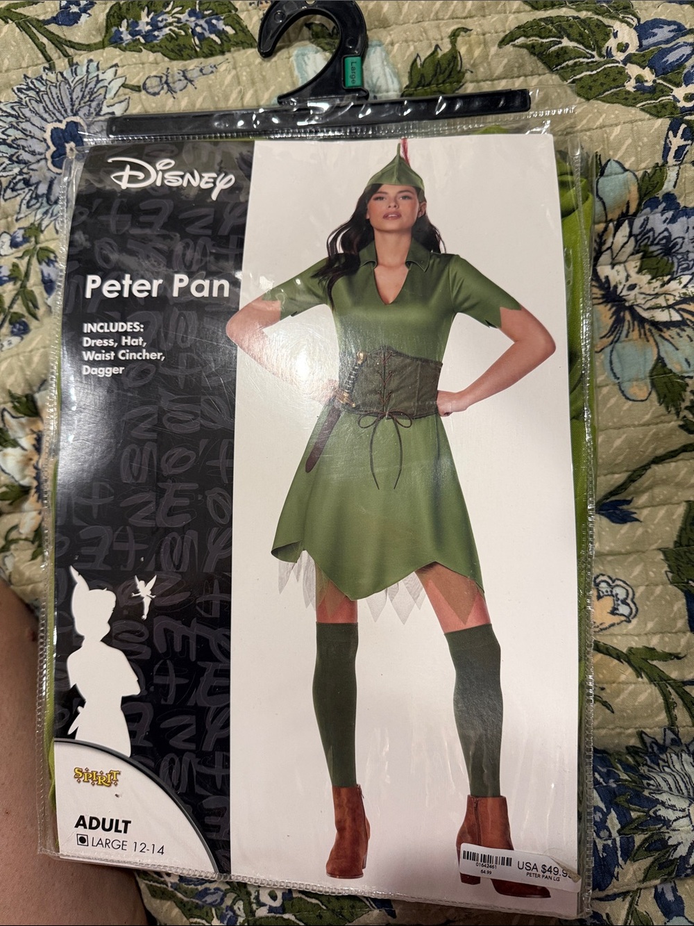 Disney Peter Pan Adult Costume - Green with Brown Accents Women’s Costume